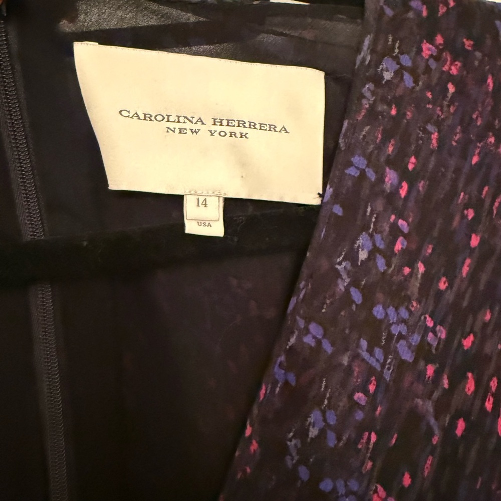 Carolina Herrera Black and Purple Long Sleeve Dress - Picture 6 of 6